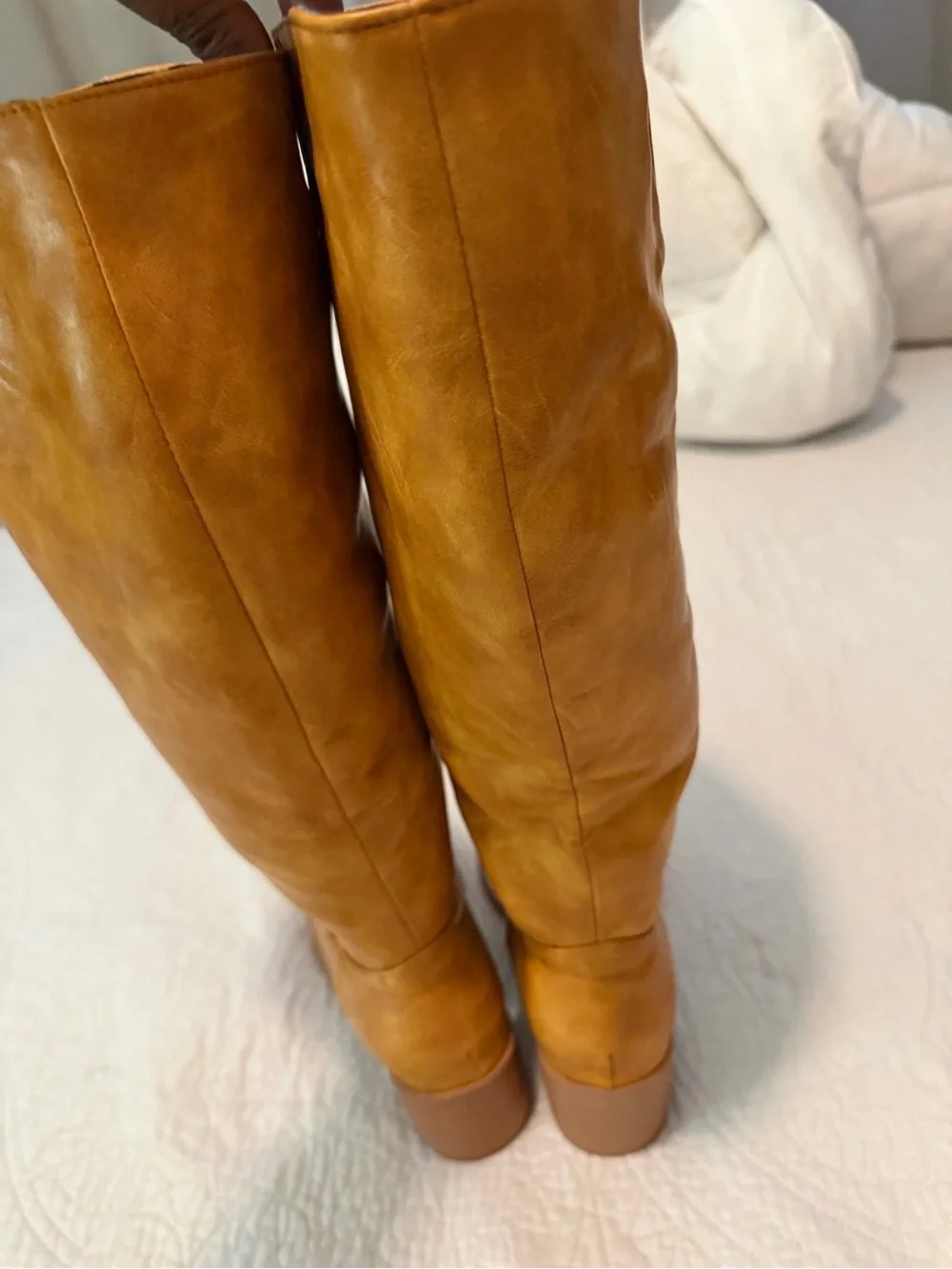 Classic Tall Leather Riding Boots in Cognac